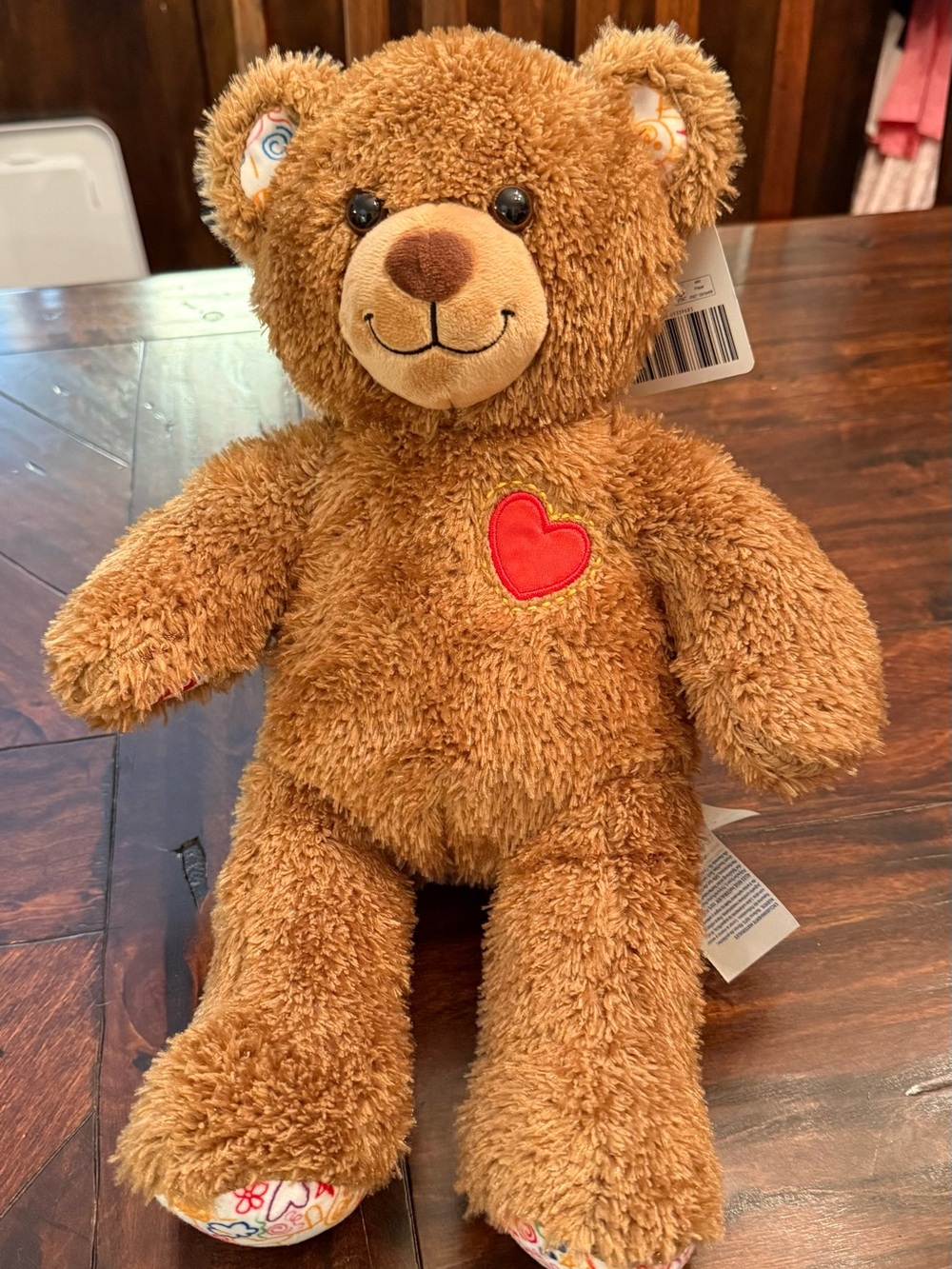 Build-A-Bear Brown Teddy with Red Heart Patch